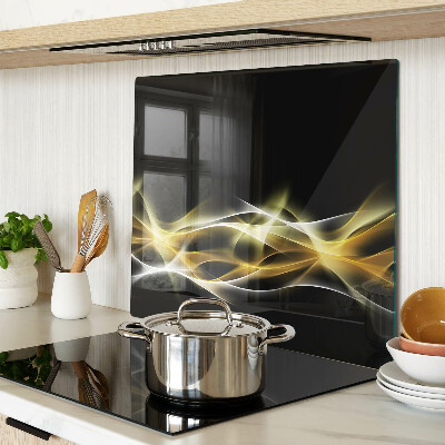 Planche à découper en verre Une vague de lumière aux nuances d'or
