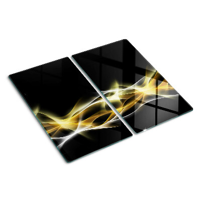 Planche à découper en verre Une vague de lumière aux nuances d'or