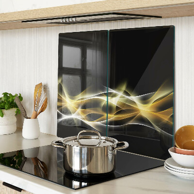 Planche à découper en verre Une vague de lumière aux nuances d'or