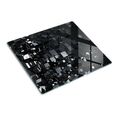 Planche à découper verre Cubes noirs abstraits