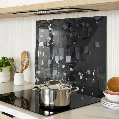 Planche à découper verre Cubes noirs abstraits