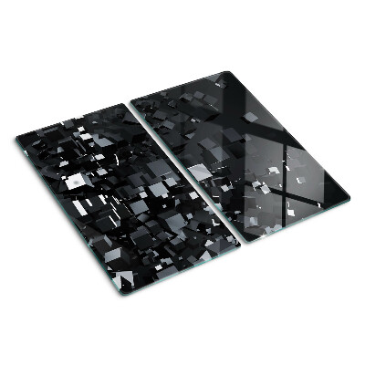 Planche à découper verre Cubes noirs abstraits