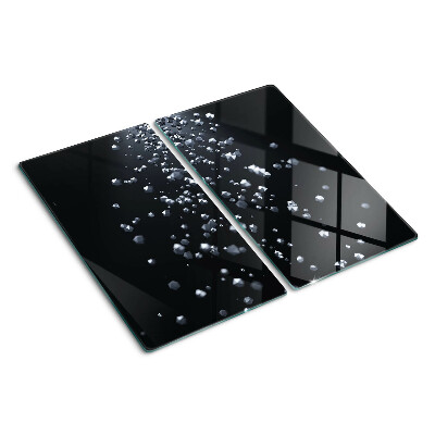 Planche à découper en verre Bulles de cristal sur fond noir