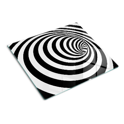 Planche à découper verre Motif spirale noir et blanc