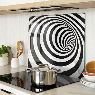 Planche à découper verre Motif spirale noir et blanc