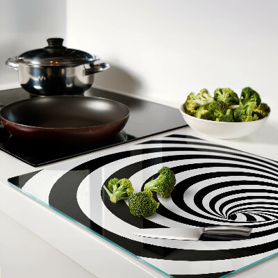 Planche à découper verre Motif spirale noir et blanc