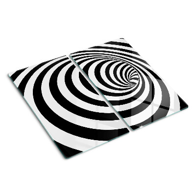 Planche à découper verre Motif spirale noir et blanc