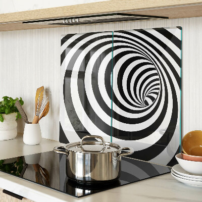 Planche à découper verre Motif spirale noir et blanc
