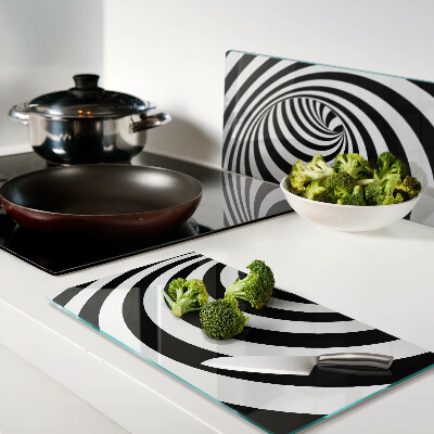 Planche à découper verre Motif spirale noir et blanc