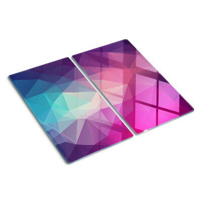 Planche à découper verre Géométrie dans les tons de rose et de bleu