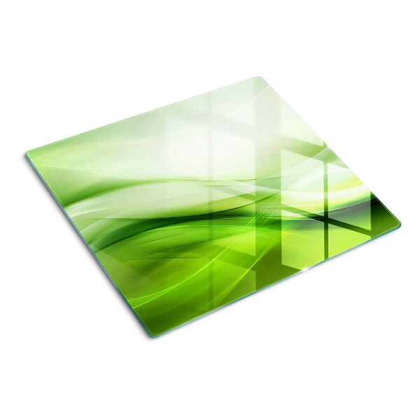 Planche à découper en verre Ondes et dégradés verts