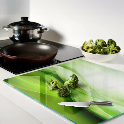 Planche à découper en verre Ondes et dégradés verts