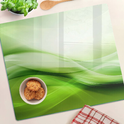 Planche à découper en verre Ondes et dégradés verts