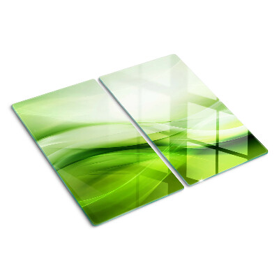 Planche à découper en verre Ondes et dégradés verts