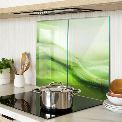 Planche à découper en verre Ondes et dégradés verts