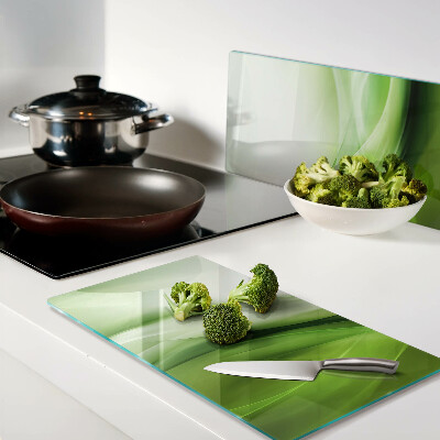 Planche à découper en verre Ondes et dégradés verts
