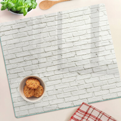 Planche à découper verre Mur de briques en blanc