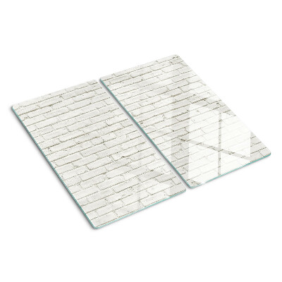 Planche à découper verre Mur de briques en blanc