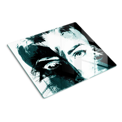 Planche à découper en verre Portrait de style abstrait