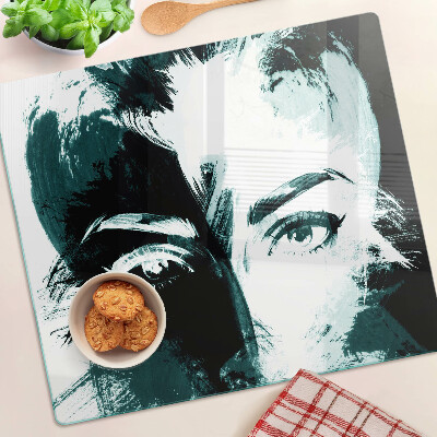 Planche à découper en verre Portrait de style abstrait