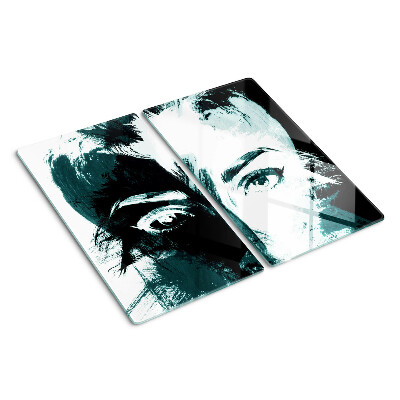 Planche à découper en verre Portrait de style abstrait