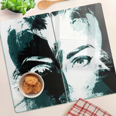 Planche à découper en verre Portrait de style abstrait