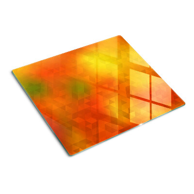Planche à découper en verre Géométrie dans les tons orange