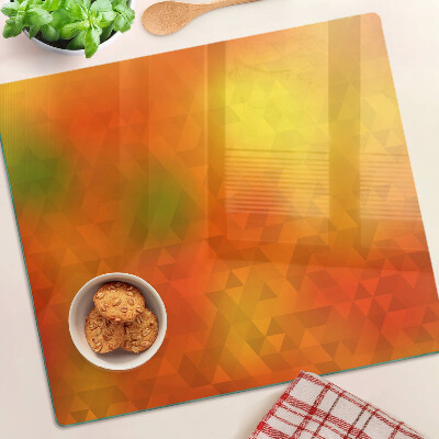 Planche à découper en verre Géométrie dans les tons orange