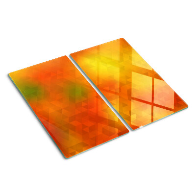 Planche à découper en verre Géométrie dans les tons orange