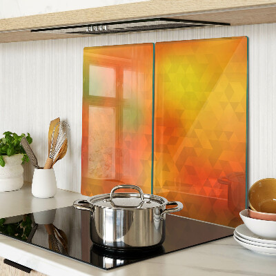 Planche à découper en verre Géométrie dans les tons orange