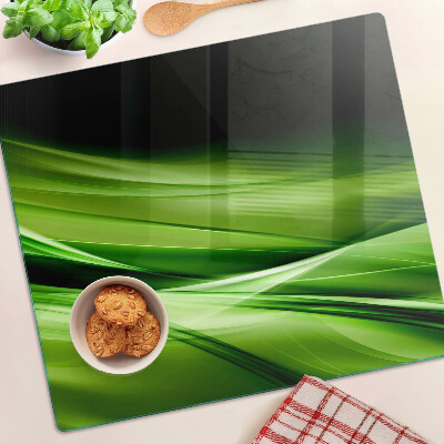 Planche à découper en verre Vagues abstraites vertes