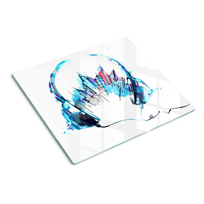 Planche à découper verre Casque avec un paysage urbain