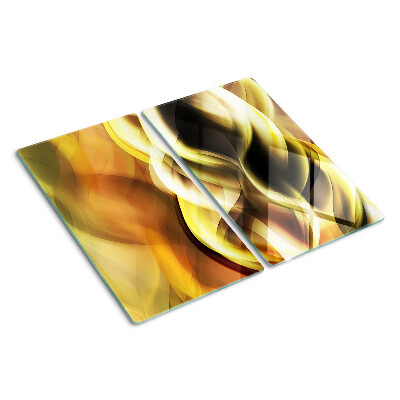 Planche à découper en verre Vagues abstraites dans des tons dorés