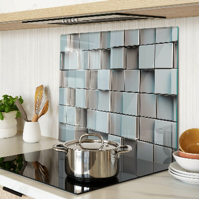 Planche à découper en verre Carreaux géométriques dans les tons de bleu