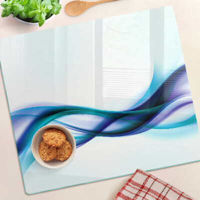 Planche à découper verre Des vagues aux tons bleus et turquoise