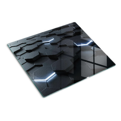 Planche à découper en verre Motif hexagonal avec effet 3D