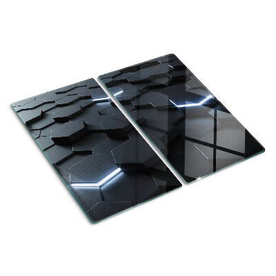 Planche à découper en verre Motif hexagonal avec effet 3D