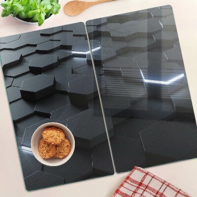 Planche à découper en verre Motif hexagonal avec effet 3D