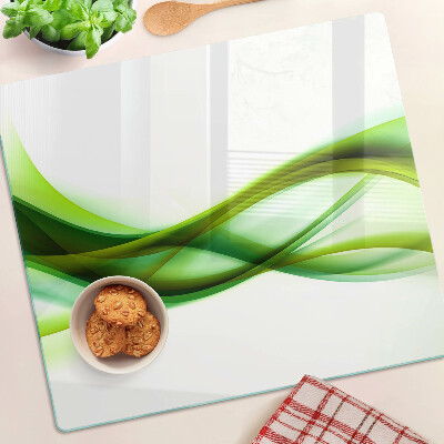 Planche à découper en verre Des vagues aux nuances de vert