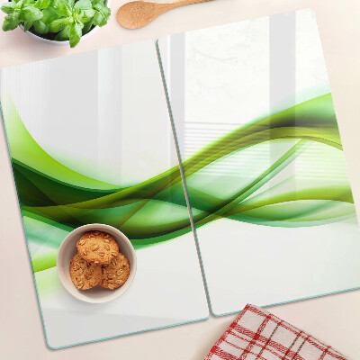 Planche à découper en verre Des vagues aux nuances de vert