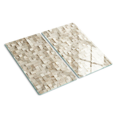 Planche à découper en verre Motif mosaïque dans des tons neutres