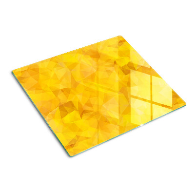 Planche à découper en verre Mosaïque géométrique jaune