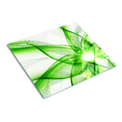 Planche à découper verre Vagues abstraites vertes