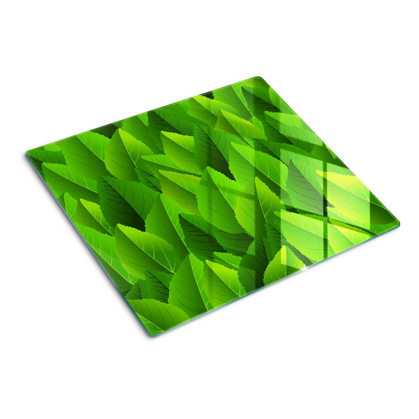 Planche à découper en verre Feuilles dans des tons de vert