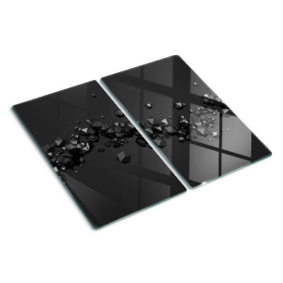 Planche à découper en verre Cristaux noirs sur le fond
