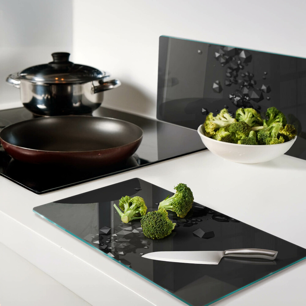 Tulup Planche De Cuisine En Verre 60x52 - Fond Géométrique