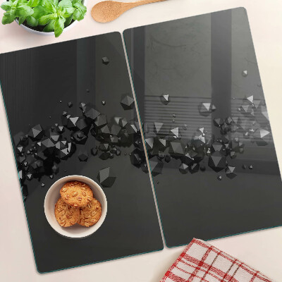 Planche à découper en verre Cristaux noirs sur le fond