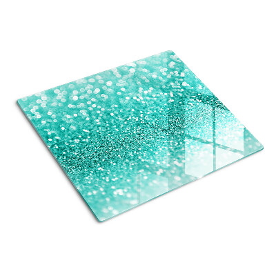 Planche à découper verre Paillettes turquoise étincelantes