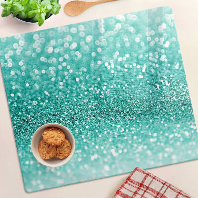 Planche à découper verre Paillettes turquoise étincelantes