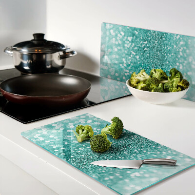 Planche à découper verre Paillettes turquoise étincelantes